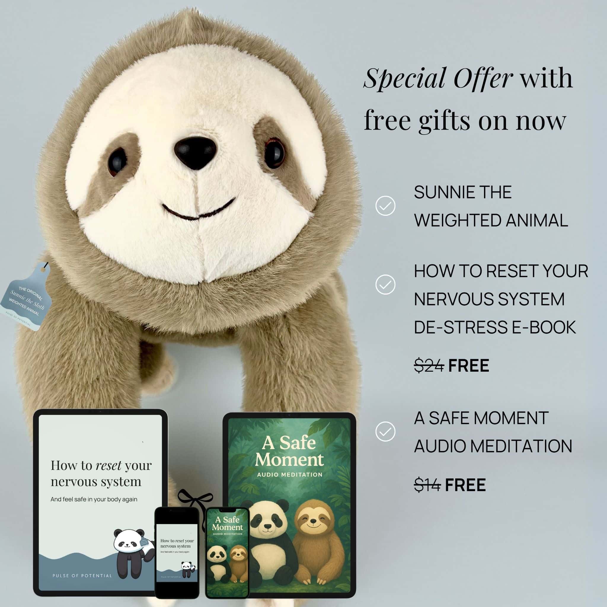 Sunnie the Sloth Weighted Animal - Image 8